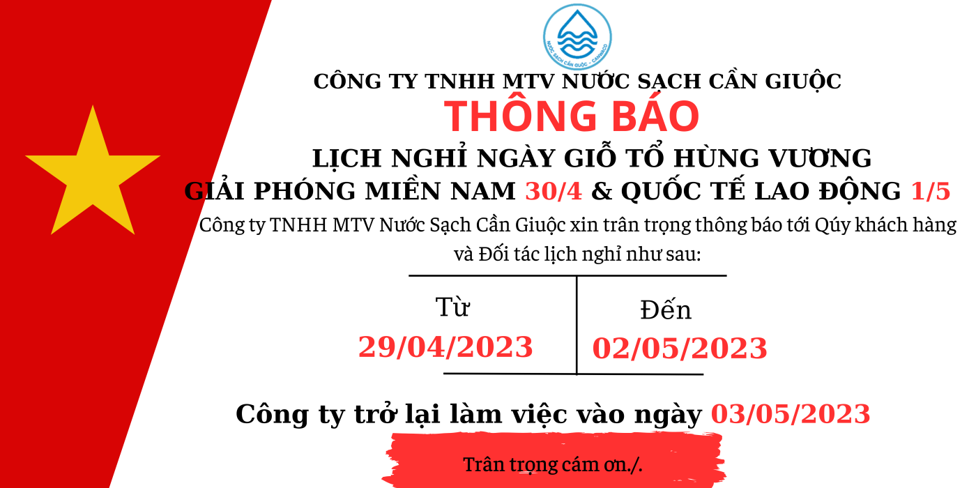 CÔNG TY TNHH MTV NƯỚC SẠCH CẦN GIUỘC